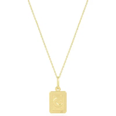 The Lovery Fine Jewelry Gold Moon Tag Necklace