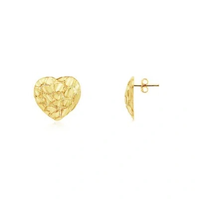 The Lovery Fine Jewelry Gold Rockstud Heart Stud Earrings