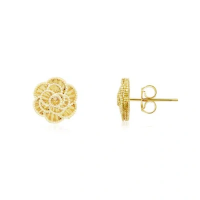 The Lovery Fine Jewelry Gold Rose Stud Earrings