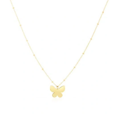 The Lovery Fine Jewelry Gold Single Butterfly Bead Necklace