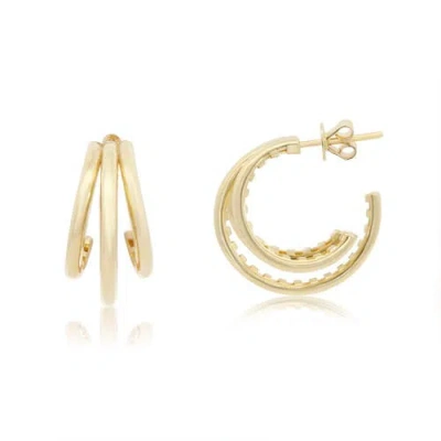 The Lovery Fine Jewelry Gold Triple Hoop Earrings