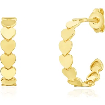 The Lovery Fine Jewelry Golden Hearts C-hoop Earrings