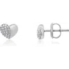 The Lovery Fine Jewelry Half Diamond Heart Screw Back Stud Earrings In Metallic