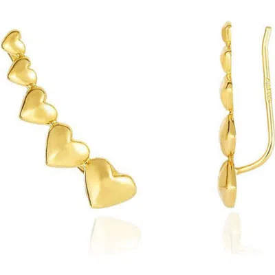 The Lovery Fine Jewelry Heart Ear Climber Earrings In Gold