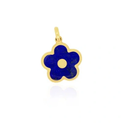 The Lovery Fine Jewelry Lapis Cherry Blossom Charm In Blue