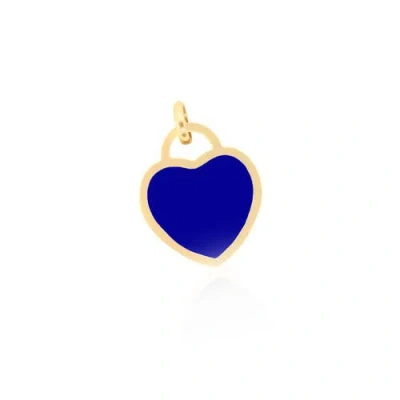 The Lovery Fine Jewelry Lapis Heart Padlock Charm In Blue