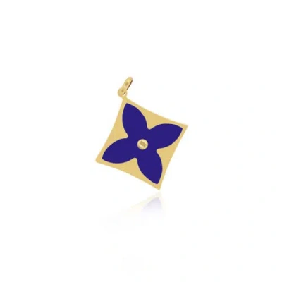 The Lovery Fine Jewelry Lapis Luxe Flower Charm In Blue
