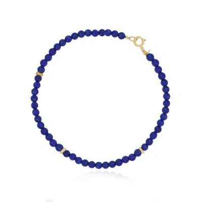 The Lovery Fine Jewelry Lapis Round Bead Bracelet In Blue