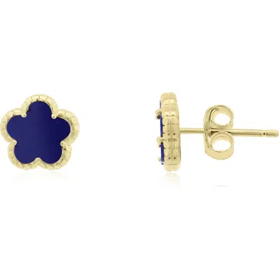 The Lovery Fine Jewelry Lapis Spring Flower Stud Earrings In Multi