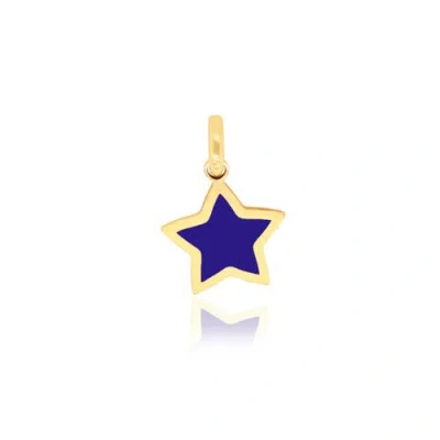 The Lovery Fine Jewelry Lapis Star Charm In Gold