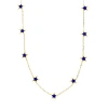 The Lovery Fine Jewelry Lapis Star Station Necklace In Blue