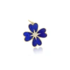 The Lovery Fine Jewelry Lapis Starburst Clover Charm In Gold