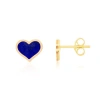 The Lovery Fine Jewelry Large Lapis Heart Stud Earrings In Blue