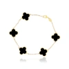 The Lovery Fine Jewelry Large Onyx Clover Bracelet In Black