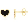 The Lovery Fine Jewelry Large Onyx Heart Stud Earrings In Black