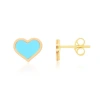 The Lovery Fine Jewelry Large Turquoise Heart Stud Earrings In Gold