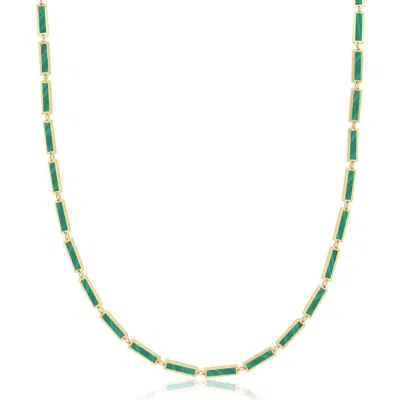 The Lovery Fine Jewelry Malachite Bar Necklace In Green