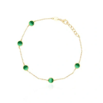 The Lovery Fine Jewelry Malachite Bubble Chain Bracelet In Green