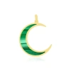 The Lovery Fine Jewelry Malachite Crescent Moon Charm In Green