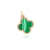 The Lovery Fine Jewelry Malachite Diamond Clover Charm In Green