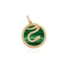 The Lovery Fine Jewelry Malachite Snake Charm In Green
