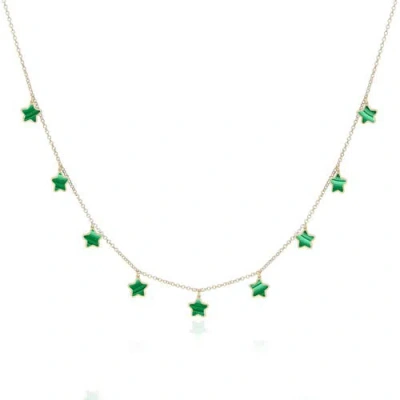 The Lovery Fine Jewelry Malachite Star Dangle Necklace In Green
