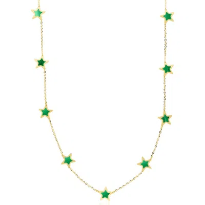 The Lovery Fine Jewelry Malachite Star Station Necklace In Green