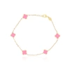 The Lovery Fine Jewelry Mini Bubblegum Pink Clover Bracelet In Pink