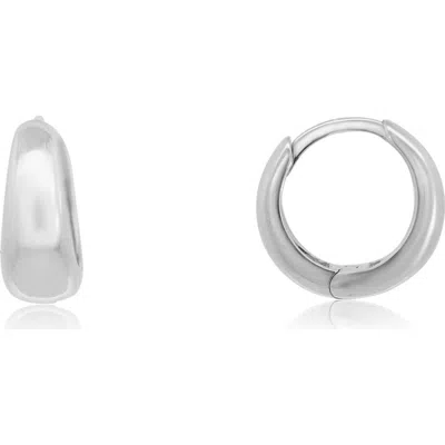 The Lovery Fine Jewelry Mini Classic Huggie Hoop Earrings In Metallic