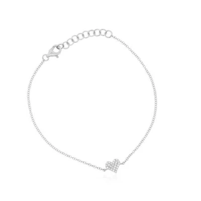 The Lovery Fine Jewelry Mini Diamond Heart Bracelet In Gold