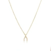 The Lovery Fine Jewelry Mini Diamond Wishbone Necklace In Gold
