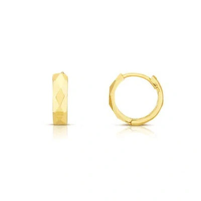 The Lovery Fine Jewelry Mini Faceted Gold Huggie Hoop Earrings