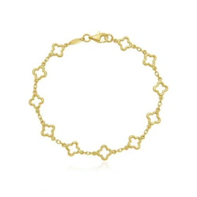 The Lovery Fine Jewelry Mini Gold Open Clover Bracelet