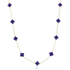 The Lovery Fine Jewelry Mini Lapis Clover Necklace In Blue