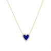 The Lovery Fine Jewelry Mini Lapis Diamond Halo Heart Necklace In Blue