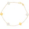 The Lovery Fine Jewelry Mini Mother Of Pearl And Gold Clover Bracelet
