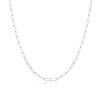 The Lovery Fine Jewelry Mini Paperclip Link Chain Necklace In Metallic