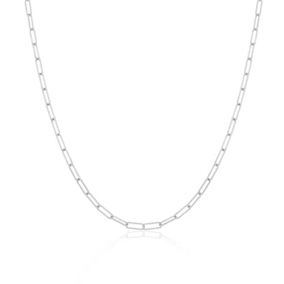 The Lovery Fine Jewelry Mini Paperclip Link Chain Necklace In Metallic