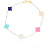 The Lovery Fine Jewelry Mini Pastel Mixed Clover Bracelet