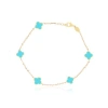 The Lovery Fine Jewelry Mini Turquoise Clover Bracelet In Blue