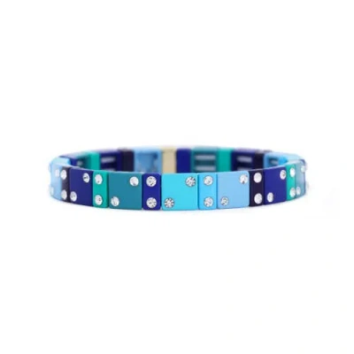 The Lovery Fine Jewelry Mist Domino Stretch Bracelet In Blue