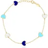 The Lovery Fine Jewelry Mixed Blue Heart Station Bracelet In Blue