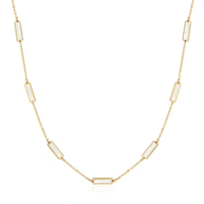 The Lovery Fine Jewelry Mother Of Pearl Bar Chain Necklace In White