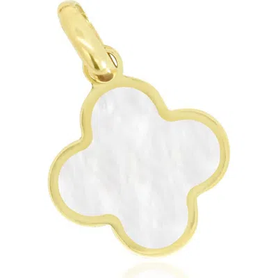 The Lovery Fine Jewelry Mother Of Pearl Clover Charm In Silver