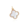 The Lovery Fine Jewelry Mother Of Pearl Diamond Clover Charm In Silver