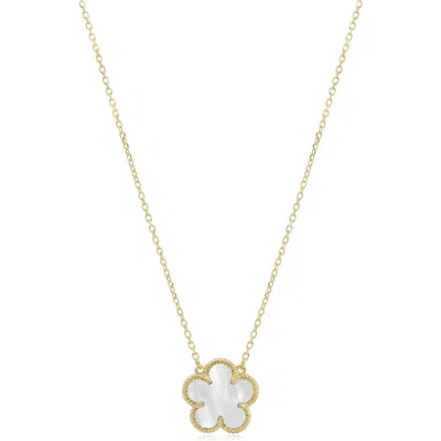 The Lovery Fine Jewelry Mother Of Pearl Single Spring Flower Necklace In Multi