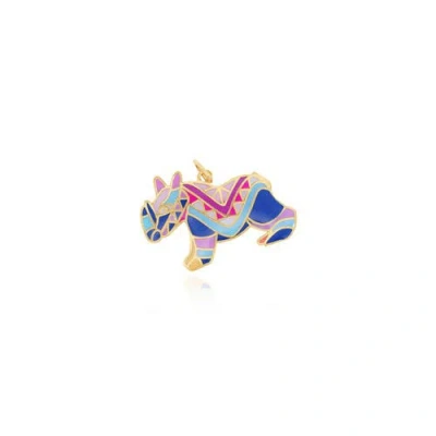 The Lovery Fine Jewelry Multicolored Enamel Rhino Charm