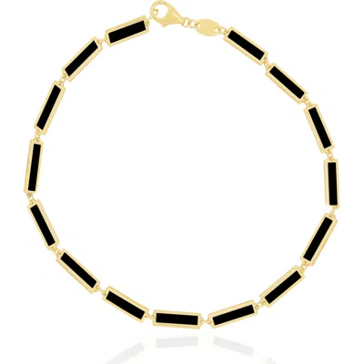 The Lovery Fine Jewelry Onyx Bar Bracelet In Black