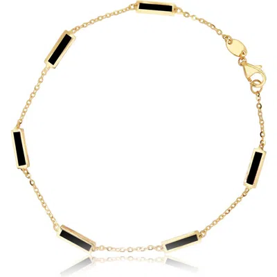 The Lovery Fine Jewelry Onyx Bar Chain Bracelet In Black