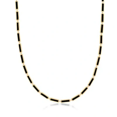 The Lovery Fine Jewelry Onyx Bar Necklace In Black